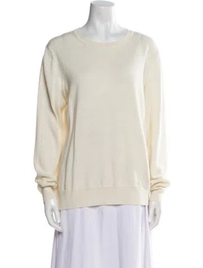 Pre-owned The Row Linen Scoop Neck Sweater In Neutral