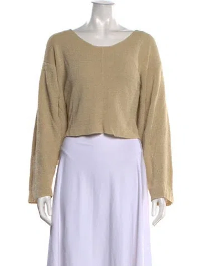 Pre-owned The Row Linen Scoop Neck Sweater In Neutrals