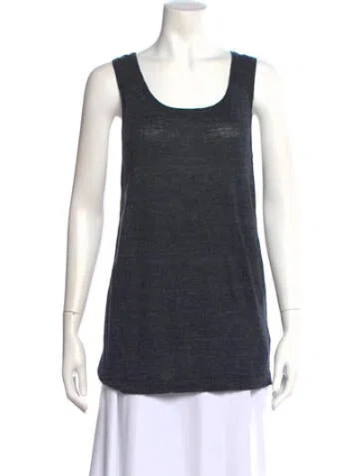 Pre-owned The Row Linen Scoop Neck Top In Gray