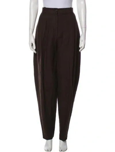 Pre-owned The Row Linen Straight Leg Pants In Brown