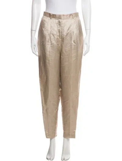Pre-owned The Row Linen Straight Leg Pants In Neutral