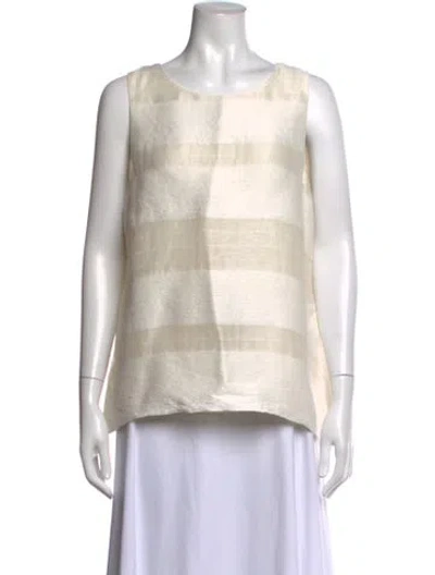 Pre-owned The Row Linen Striped Top In Neutrals