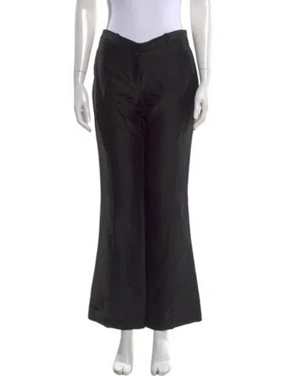 Pre-owned The Row Linen Wide Leg Pants In Black