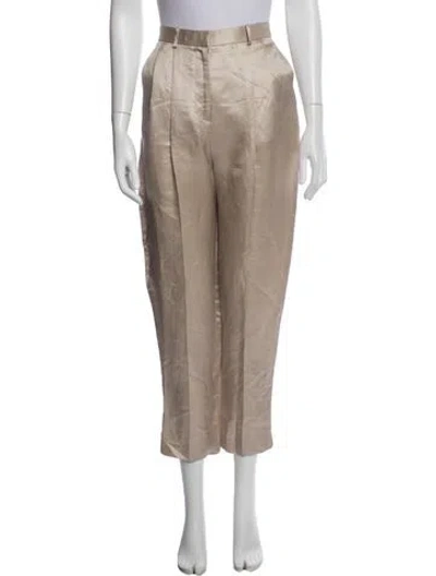 Pre-owned The Row Linen Wide Leg Pants In Neutral