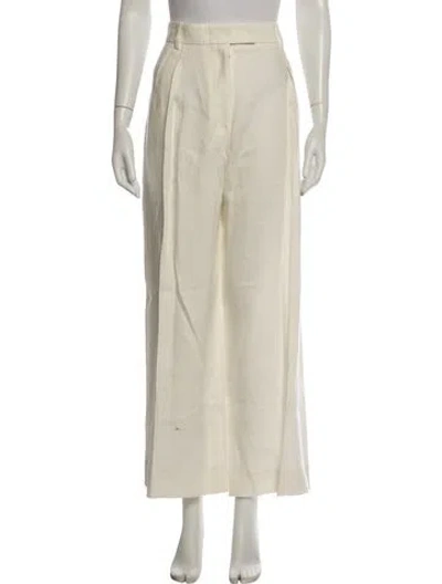 Pre-owned The Row Linen Wide Leg Pants In Neutrals