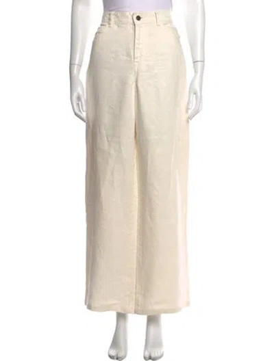 Pre-owned The Row Linen Wide Leg Pants In Neutrals