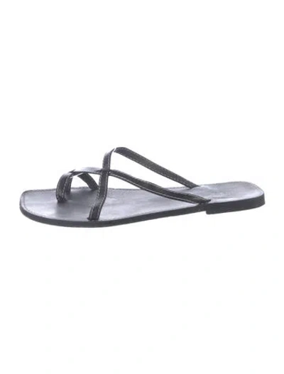 Pre-owned The Row Link Leather Sandals In Black