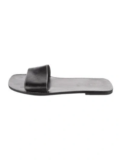 Pre-owned The Row Link Leather Slides In Grey