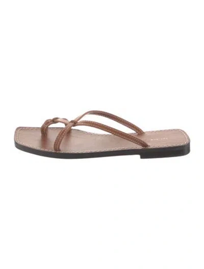 Pre-owned The Row Link Leather Slides In Pink