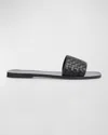 The Row Woven Leather Slide Sandal In Black