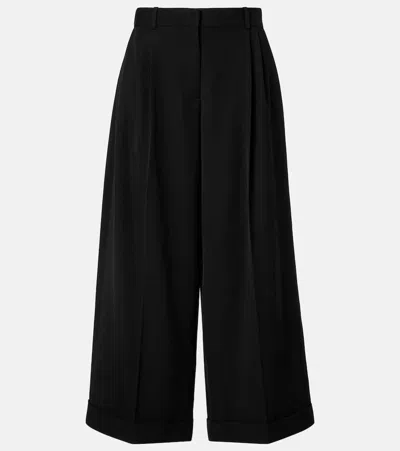 The Row Lior Cotton Wide-leg Pants In Black