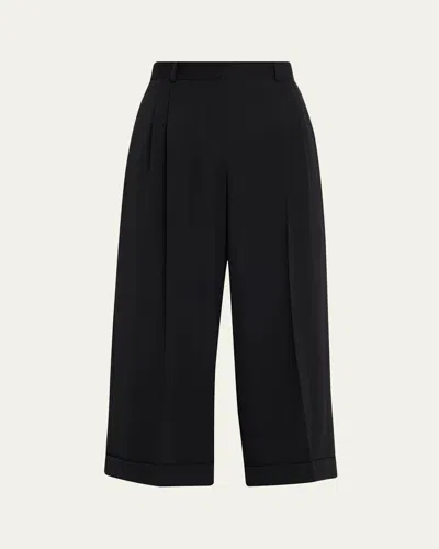 The Row Lior Double-pleated Wide-leg Ankle Pants In Brown