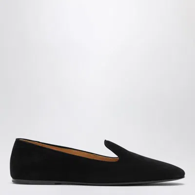 The Row Lippi Suede Loafer In Black