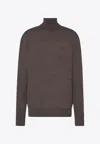 The Row Lizzy Cashmere Turtleneck Sweater In Brown