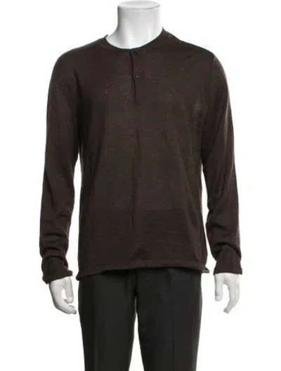 Pre-owned The Row Llama Open Front Pullover In Brown