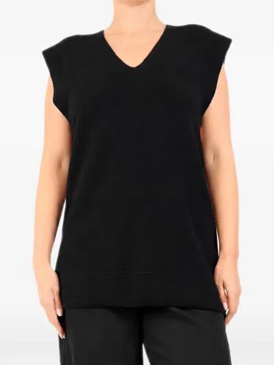 Pre-owned The Row Lleyton Knitted V-neck Vest In Black