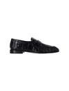The Row Soft Eel Leather Loafers In Black