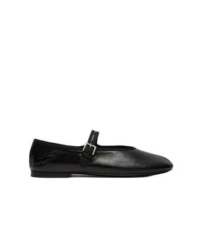 The Row Boheme Mary Jane Ballet Flats In Black Lambskin Leather
