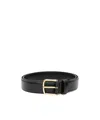 The Row Leather Belt In Black