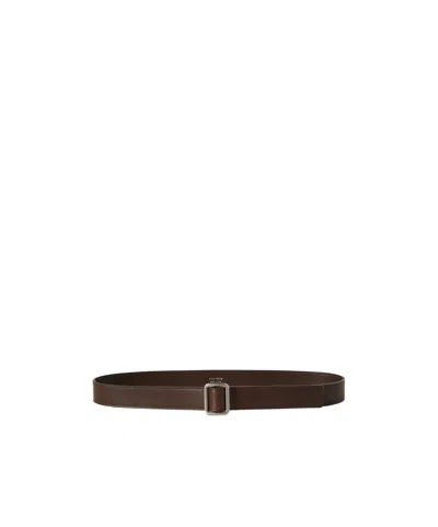 The Row Logo Belt In Brown