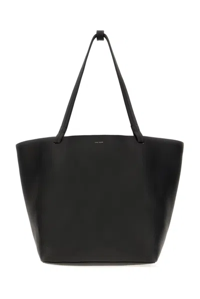 The Row Logo-detailed Tote Bag In Blackpl