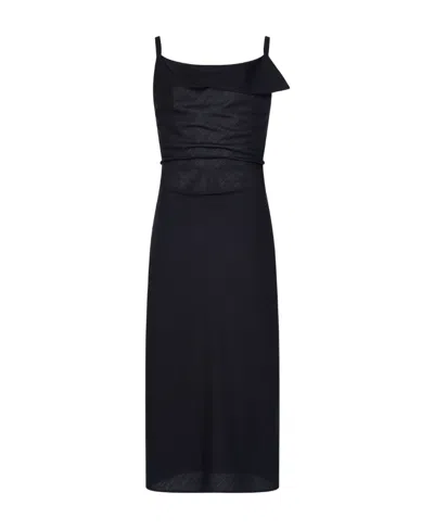 The Row Logo Dress In Black
