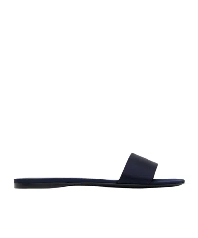 The Row Logo Embossed Sandals In Black