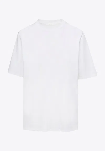The Row Logo-embroidered Crewneck T-shirt In White