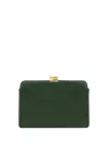 The Row Logo Engraved Clutch Bag In Green