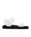 The Row Hook And Loop Leather And Neoprene Sandals In Black