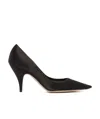 The Row Uxor Distressed Satin Pumps In Black