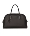 The Row Logo Leather Shoulder Bag In Black