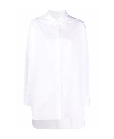 The Row Logo Long-sleeved Shirt In White