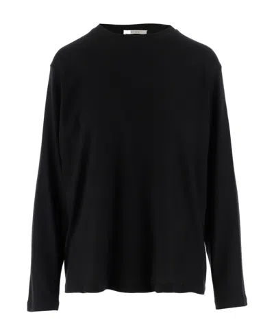 The Row Logo Long-sleeved T-shirt In Black