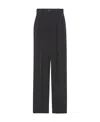 The Row Logo Low-waisted Dress Pants In Black