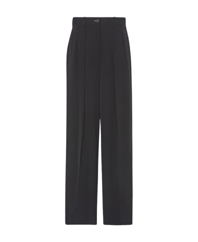 The Row Logo Low-waisted Dress Pants In Black