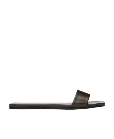 The Row Logo Sandals In Black