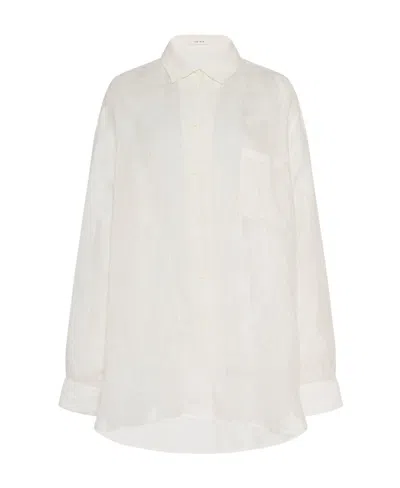 The Row Logo Shirt In Ivory White