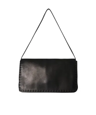 The Row Logo Shoulder Bag In Black