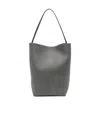 The Row Logo Tote Bag In Charcoal-grey
