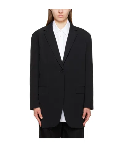 The Row Logo Wool Suit Jacket In Black