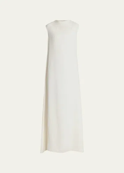 The Row Loic High-neck Sleeveless Silk Gown In White