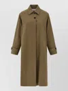 The Row Lolana Coat Long Sleeves Notched Lapel In Green