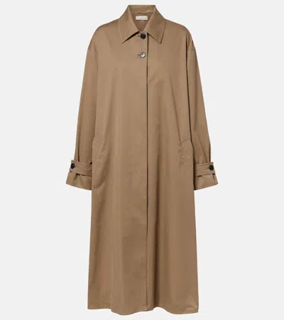 The Row Lolana Cotton Gabardine Coat In Nude
