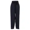 The Row Lonan Highwaist Pants In Black Virgin Wool In Blue