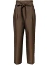 The Row Lonan Pleated Mohair-wool Straight-leg Pants In Brown