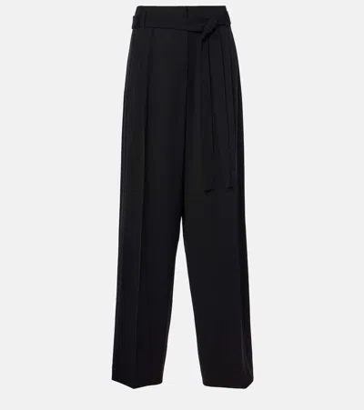 The Row Weite Hose Lonan Aus Schurwolle In Schwarz