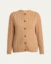 The Row Loneke Cable Knit Crewneck Cardigan In Multi