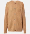The Row Loneke Cable-knit Wool Cardigan In Brown