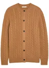 The Row Cable Knit Cardigan With Round Neckline And Button-down Front In Neutral